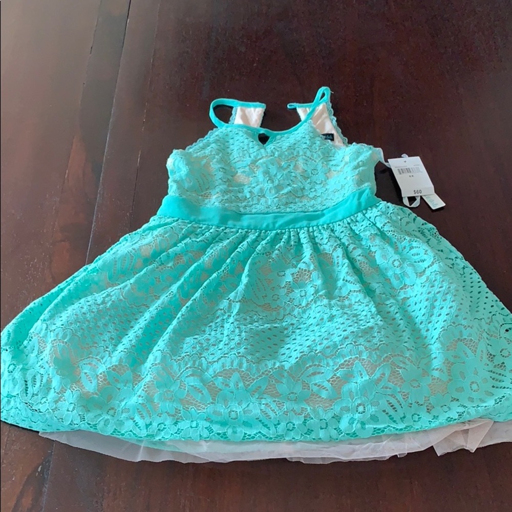 Little girls mint green dress